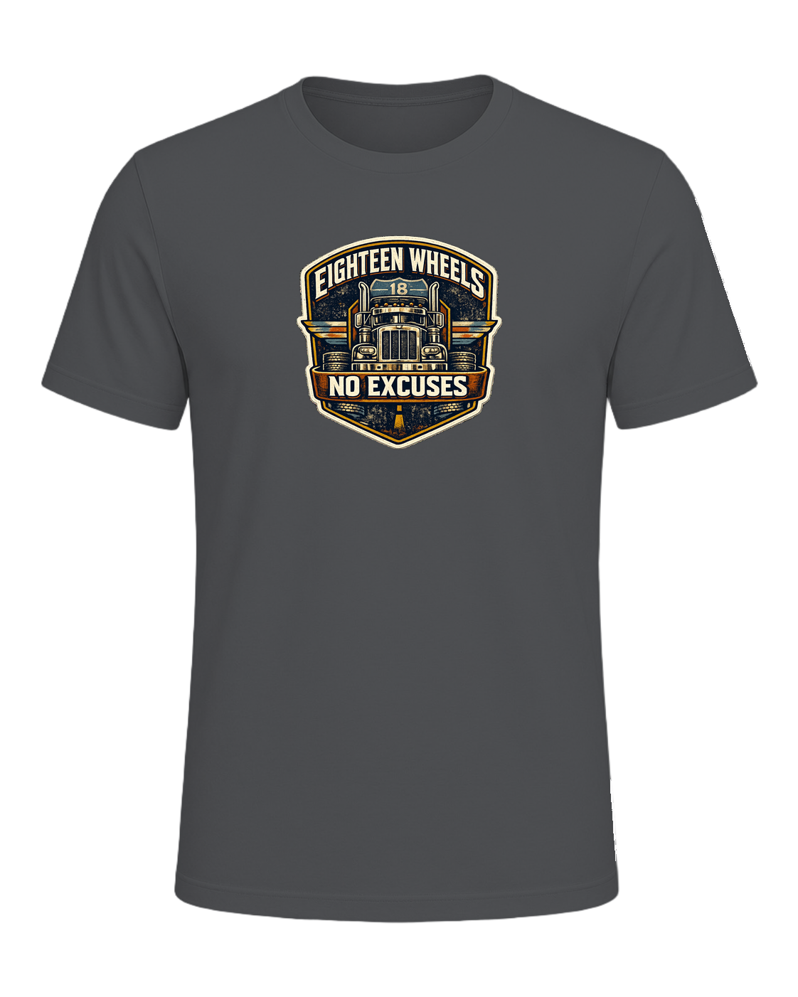 Eighteen Wheels No Excuses Tee — Asphalt