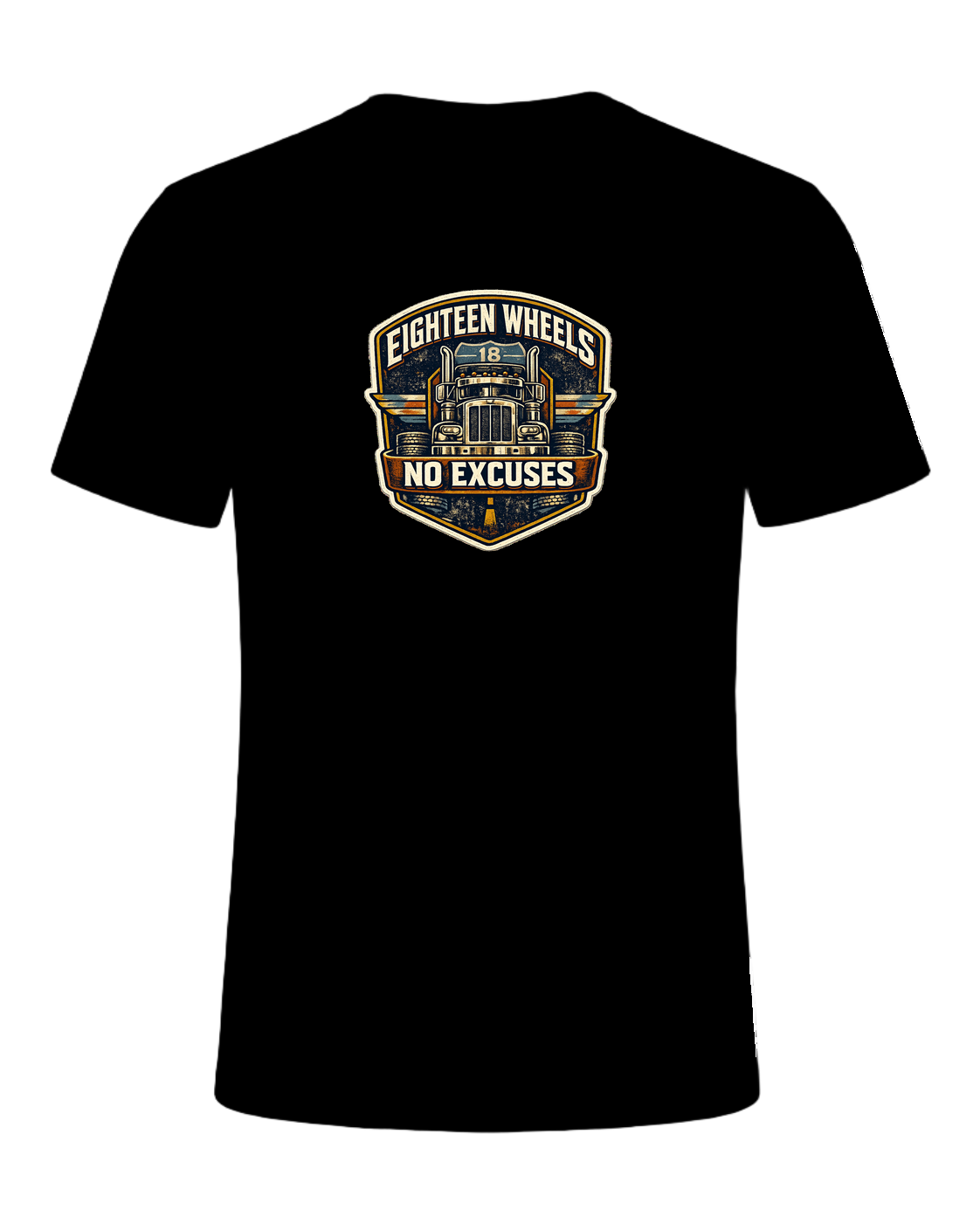 Eighteen Wheels No Excuses Tee — Black