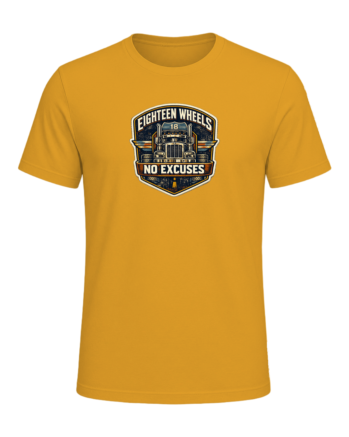 Eighteen Wheels No Excuses Tee — Mustard