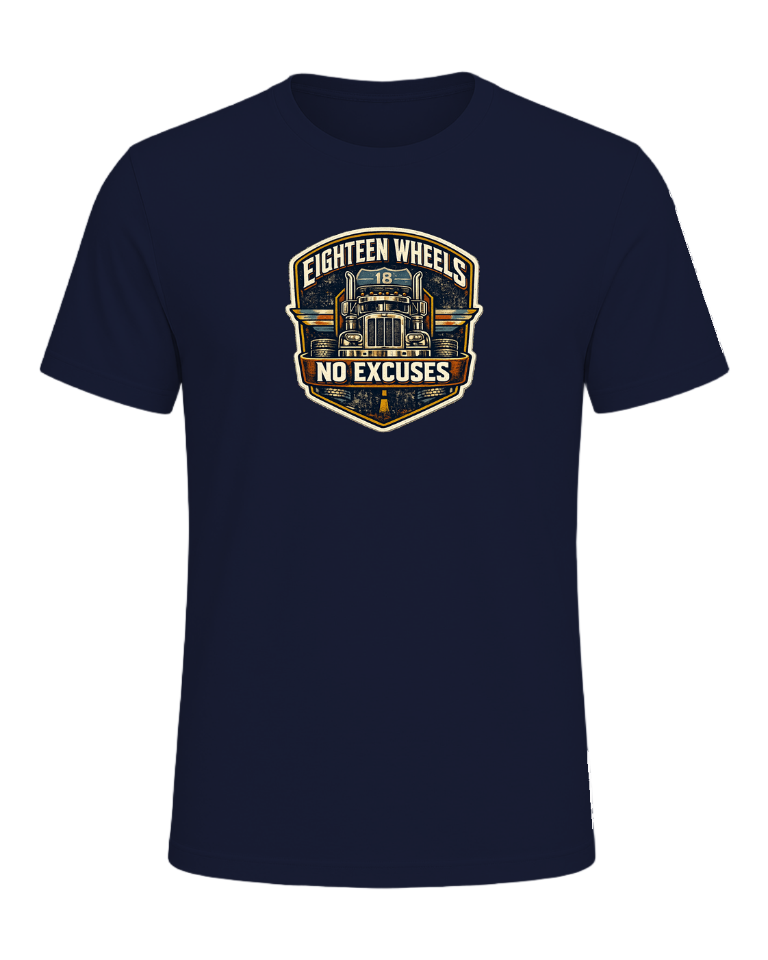 Eighteen Wheels No Excuses Tee — Navy