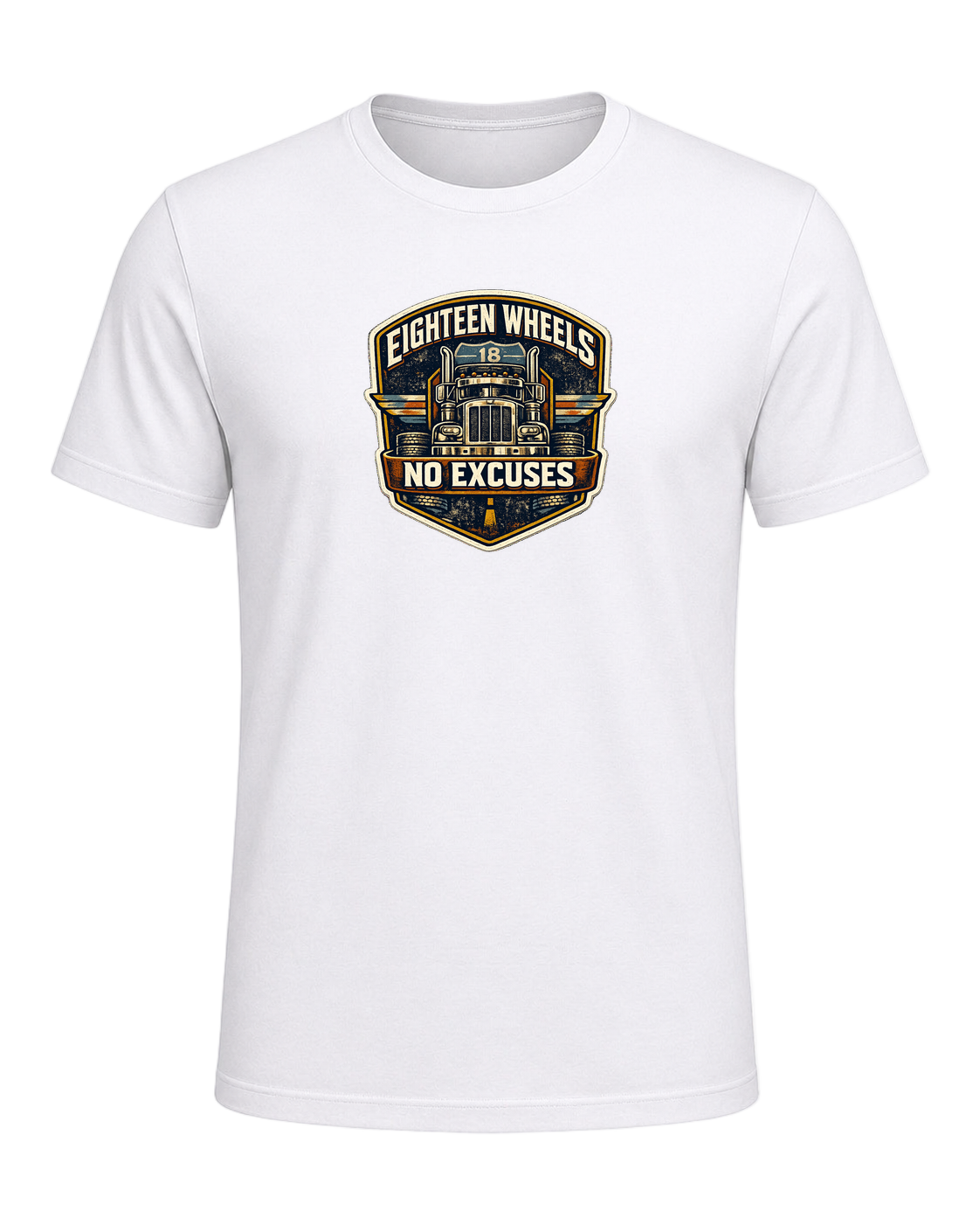 Eighteen Wheels No Excuses Tee — White