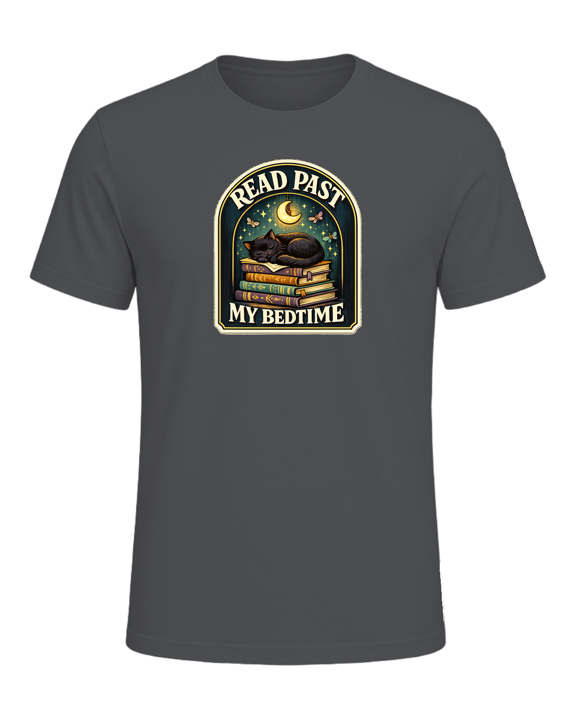 Read Past My Bedtime Tee — Asphalt