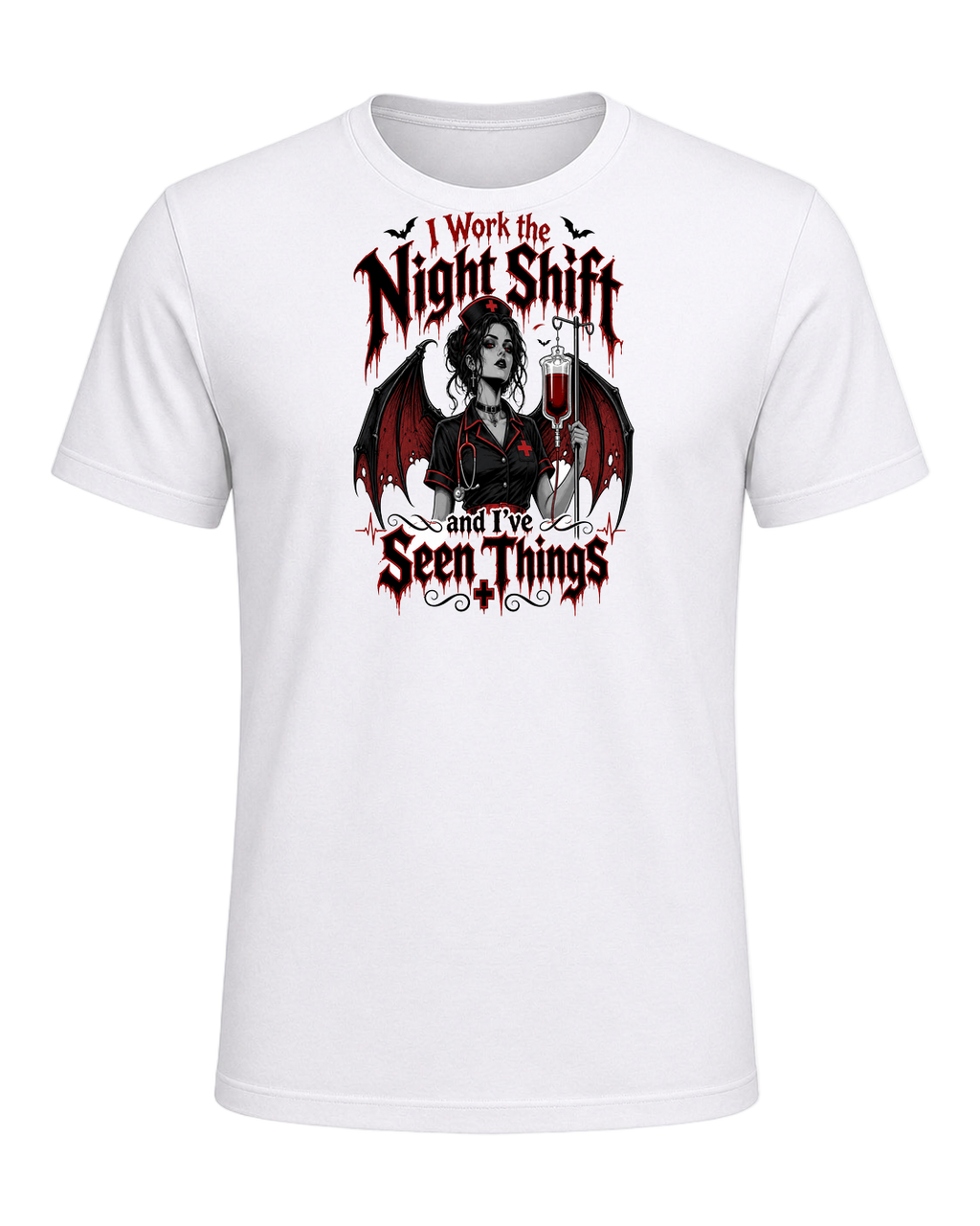 Nurse Night Shift Spooky — White