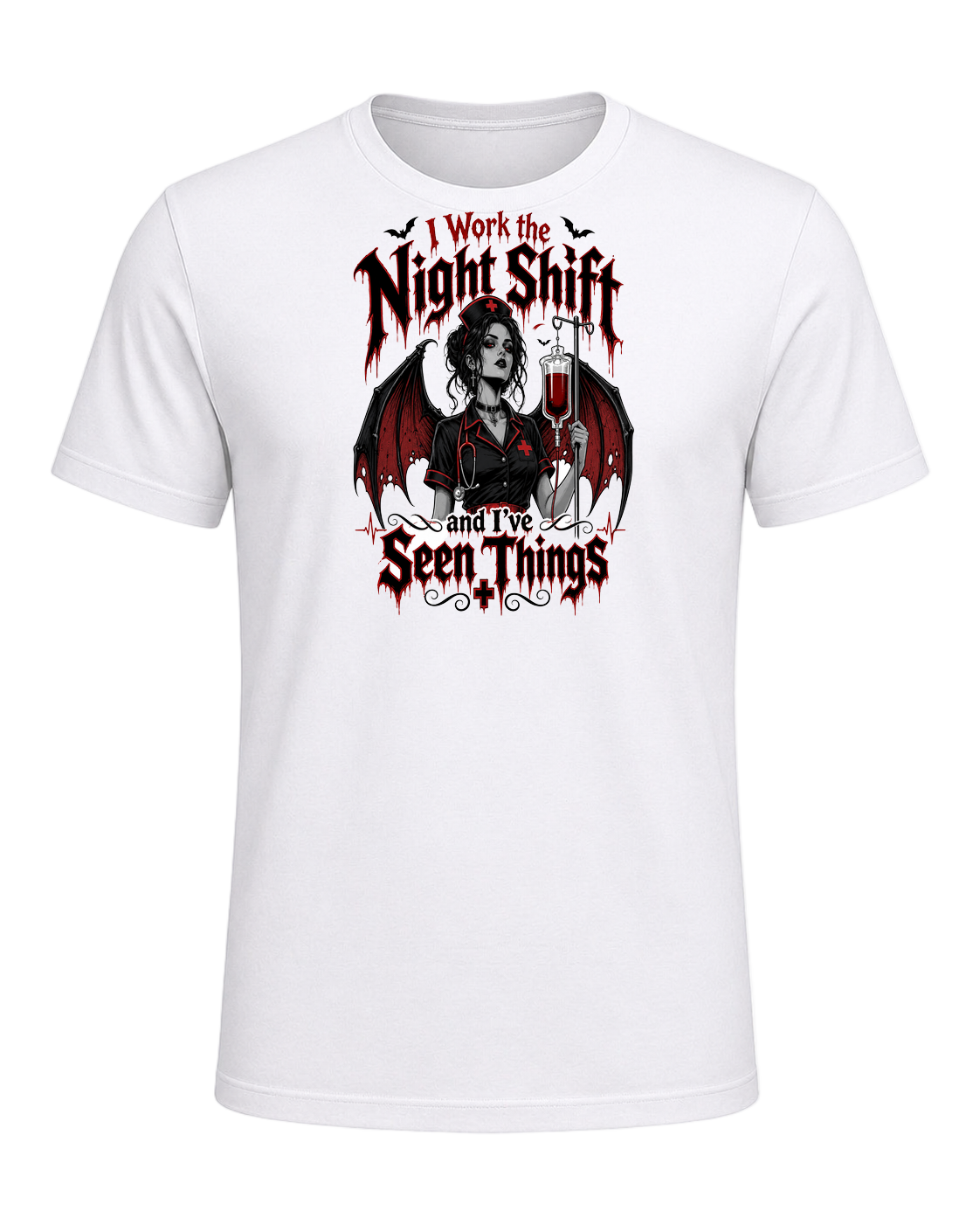 Nurse Night Shift Spooky — White