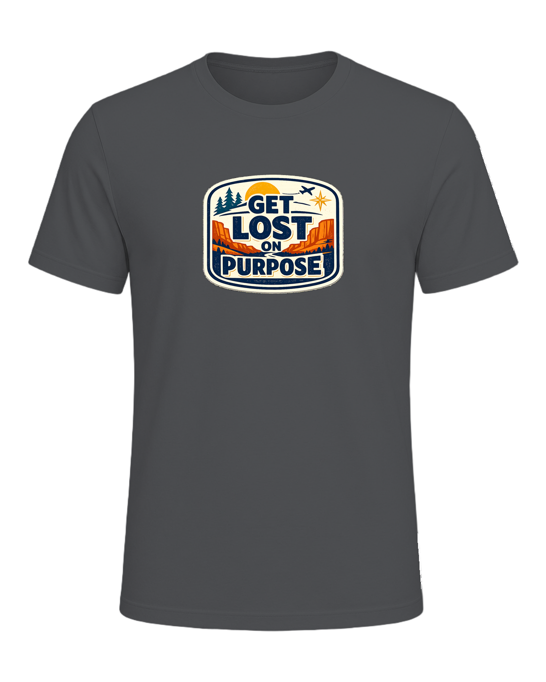 Get Lost On Purpose Tee — Asphalt