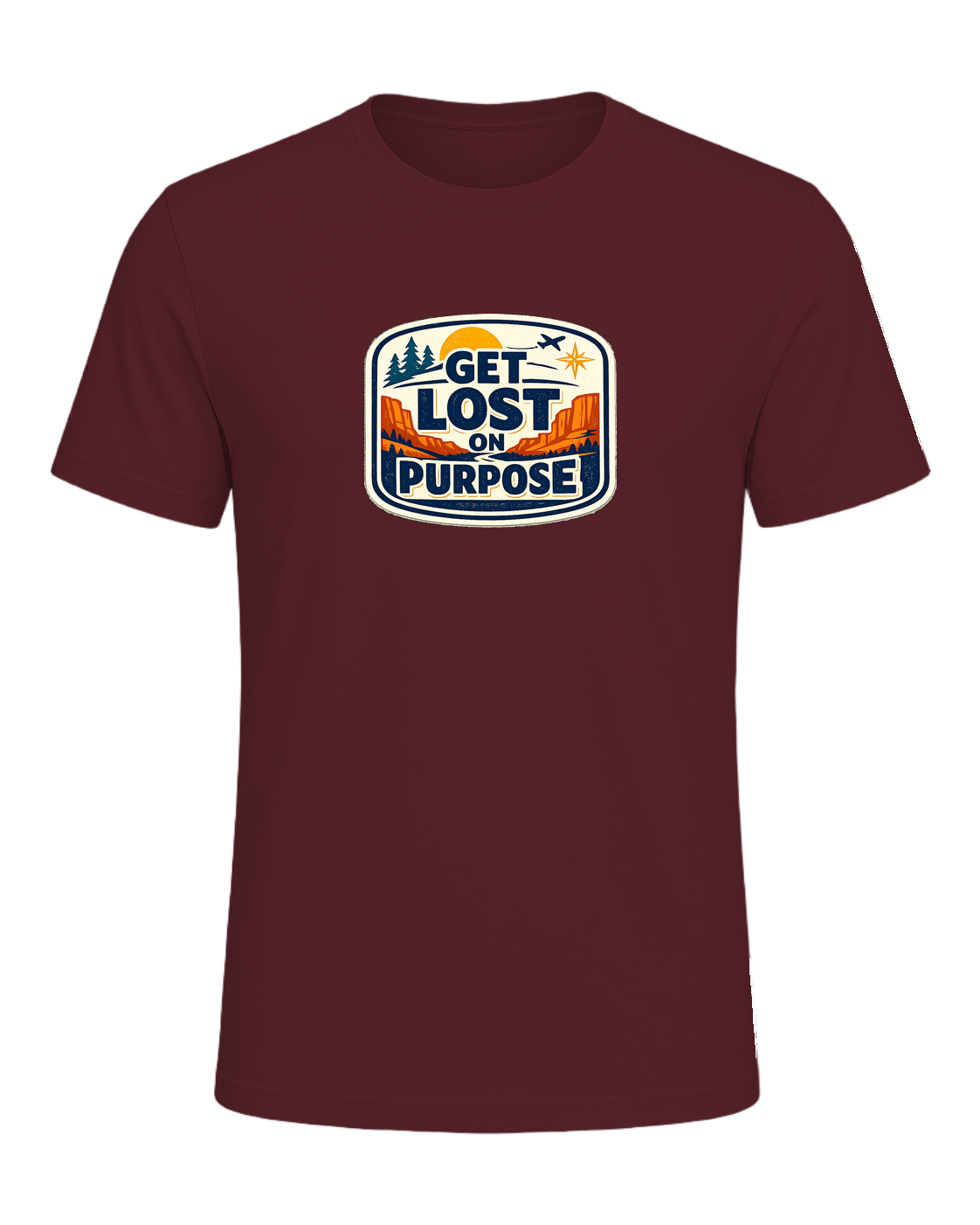 Get Lost On Purpose Tee — Maroon