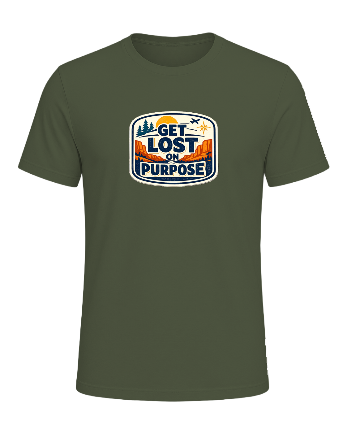 Get Lost On Purpose Tee — Military Green