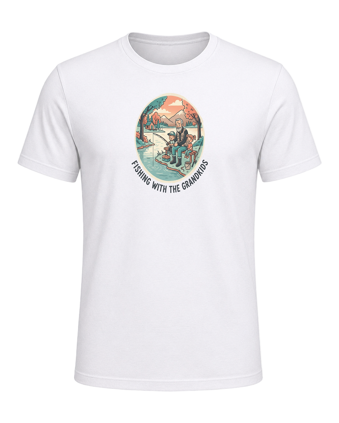 FISHING WITH THE GRANDKIDS — White