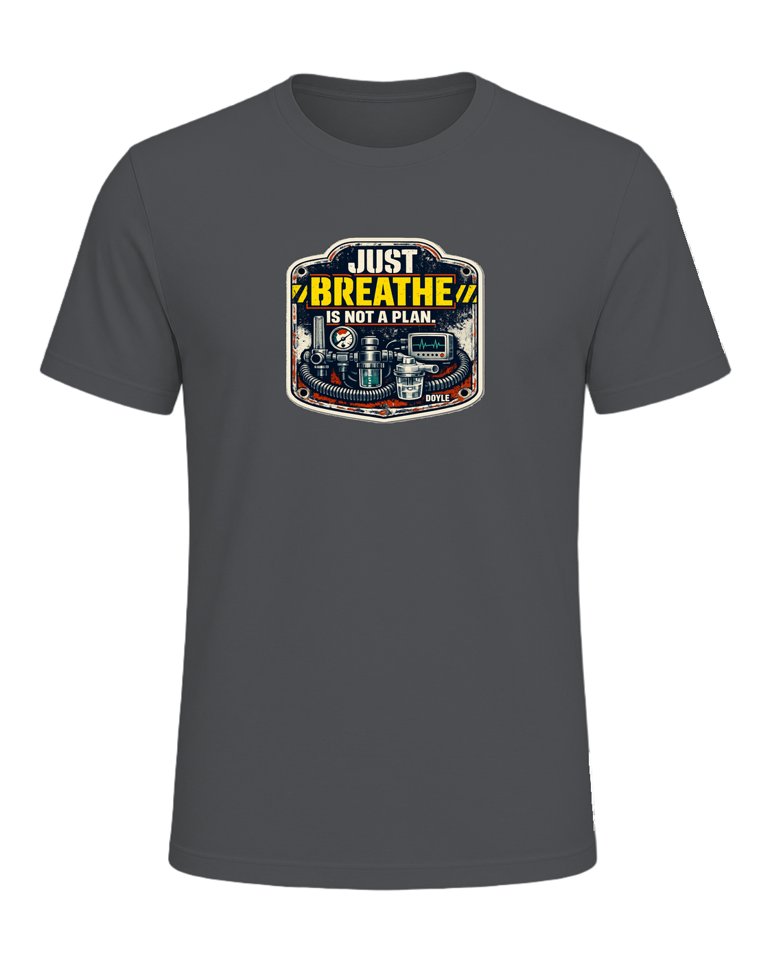 Just Breathe Is Not A Plan Tee — Asphalt