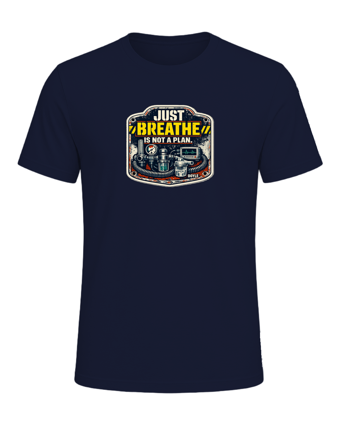 Just Breathe Is Not A Plan Tee — Navy