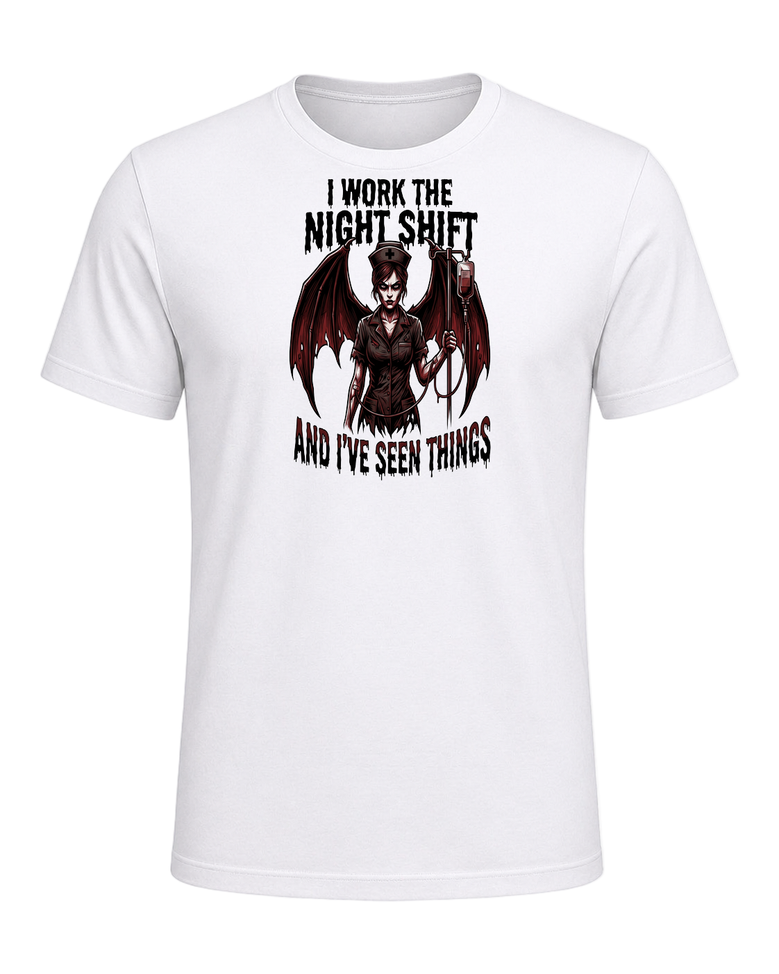 Nurse Night Shift Spooky — White