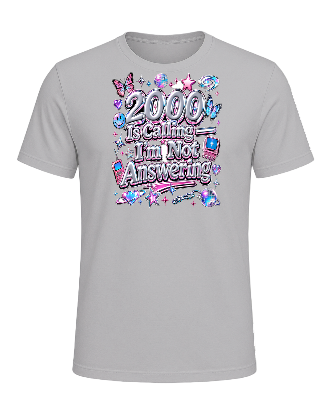 Y2K Chrome Style — Athletic Heather