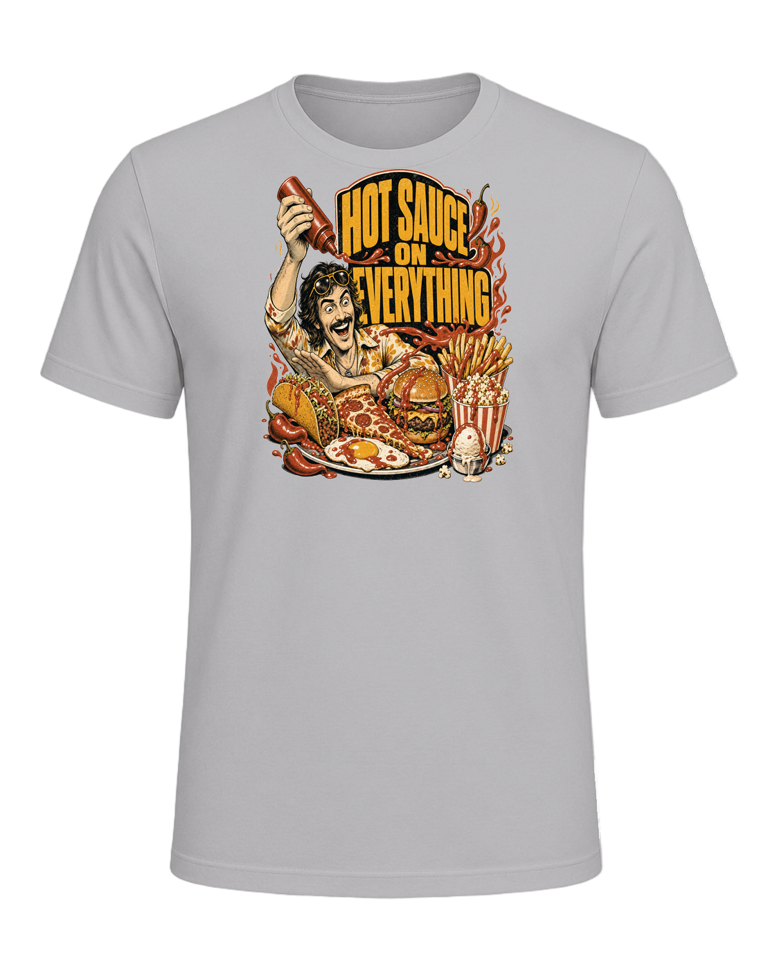 HOT SAUCE ON EVERYTHING — Athletic Heather