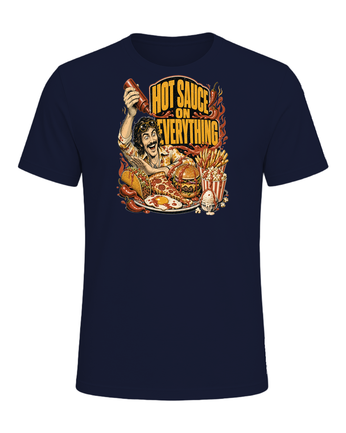 HOT SAUCE ON EVERYTHING — Navy