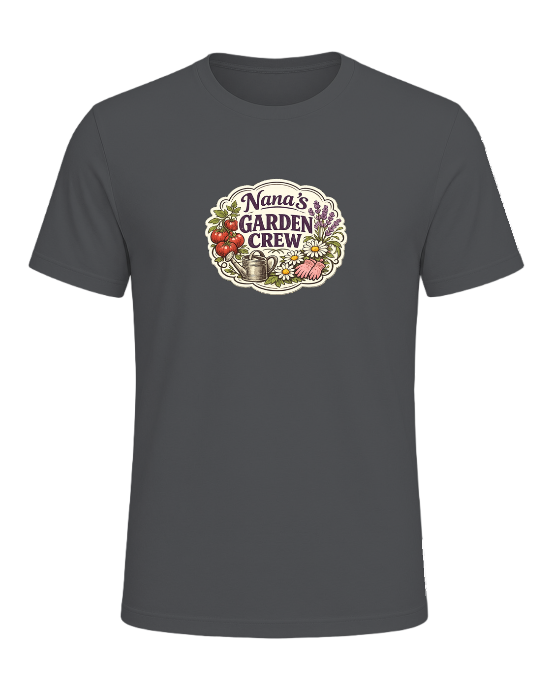 A sweet vintage garden badge tee for the Nana whose backyard is her happy place. — Asphalt