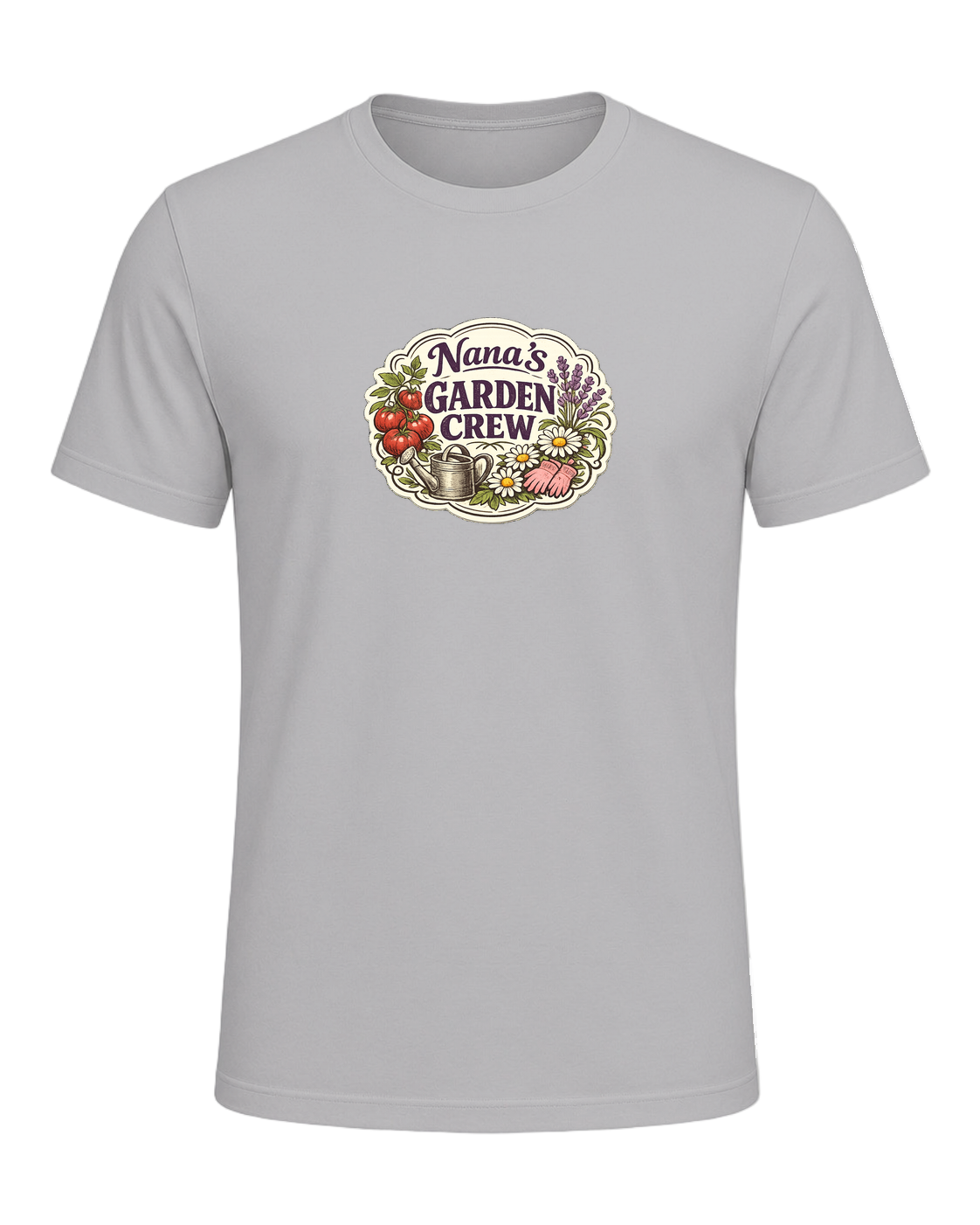 A sweet vintage garden badge tee for the Nana whose backyard is her happy place. — Athletic Heather