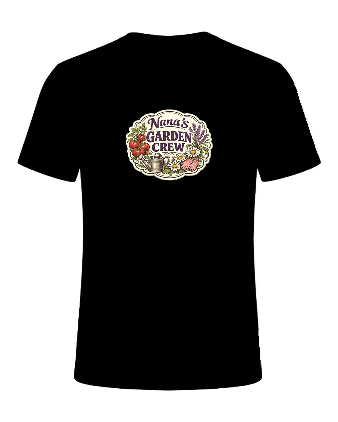 A sweet vintage garden badge tee for the Nana whose backyard is her happy place. — Black