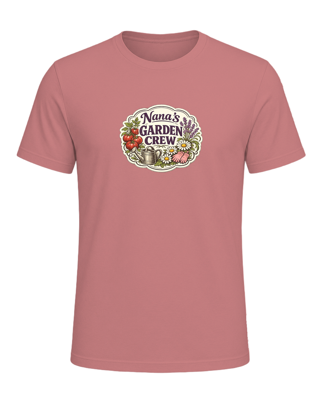 A sweet vintage garden badge tee for the Nana whose backyard is her happy place. — Heather Mauve
