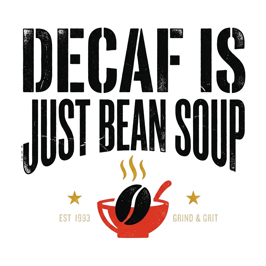 DECAF IS JUST BEAN SOUP
