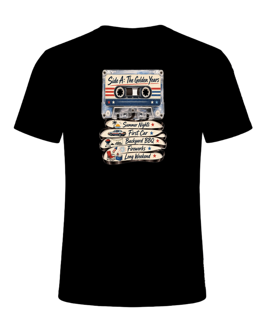 80s Cassette Nostalgia — Black