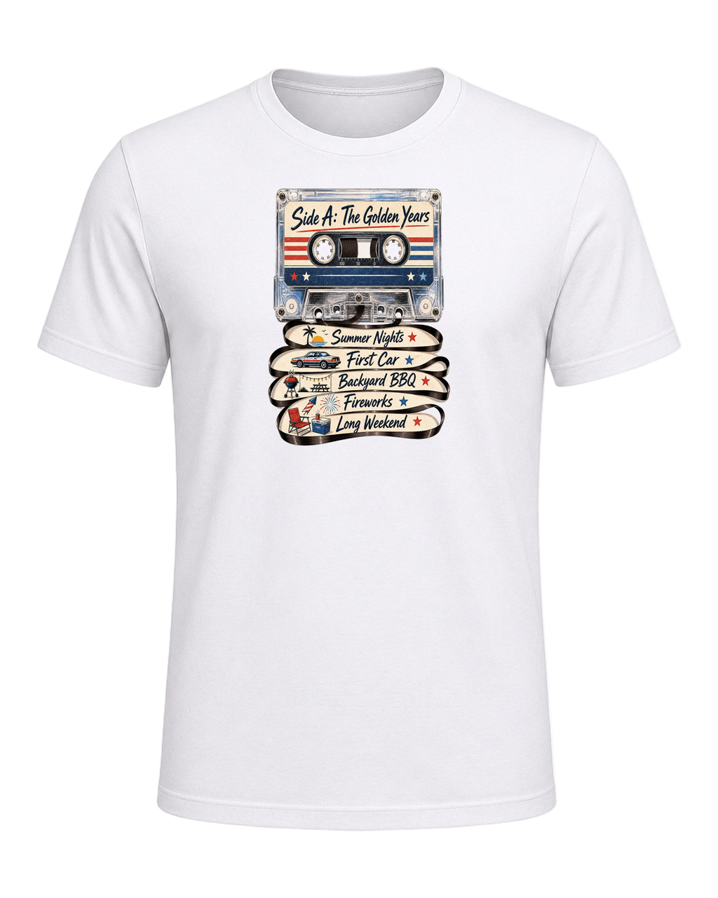 80s Cassette Nostalgia — White