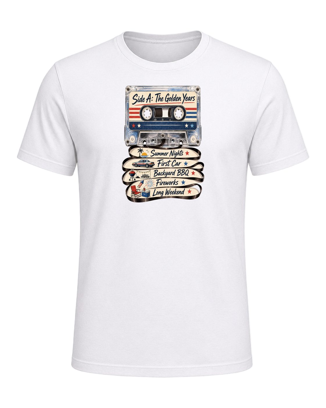 80s Cassette Nostalgia — White