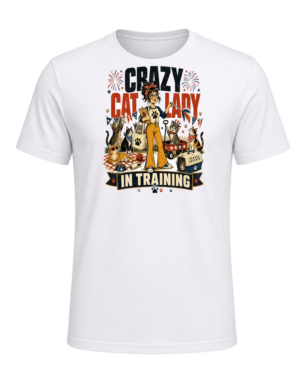 CRAZY CAT LADY IN TRAINING — White
