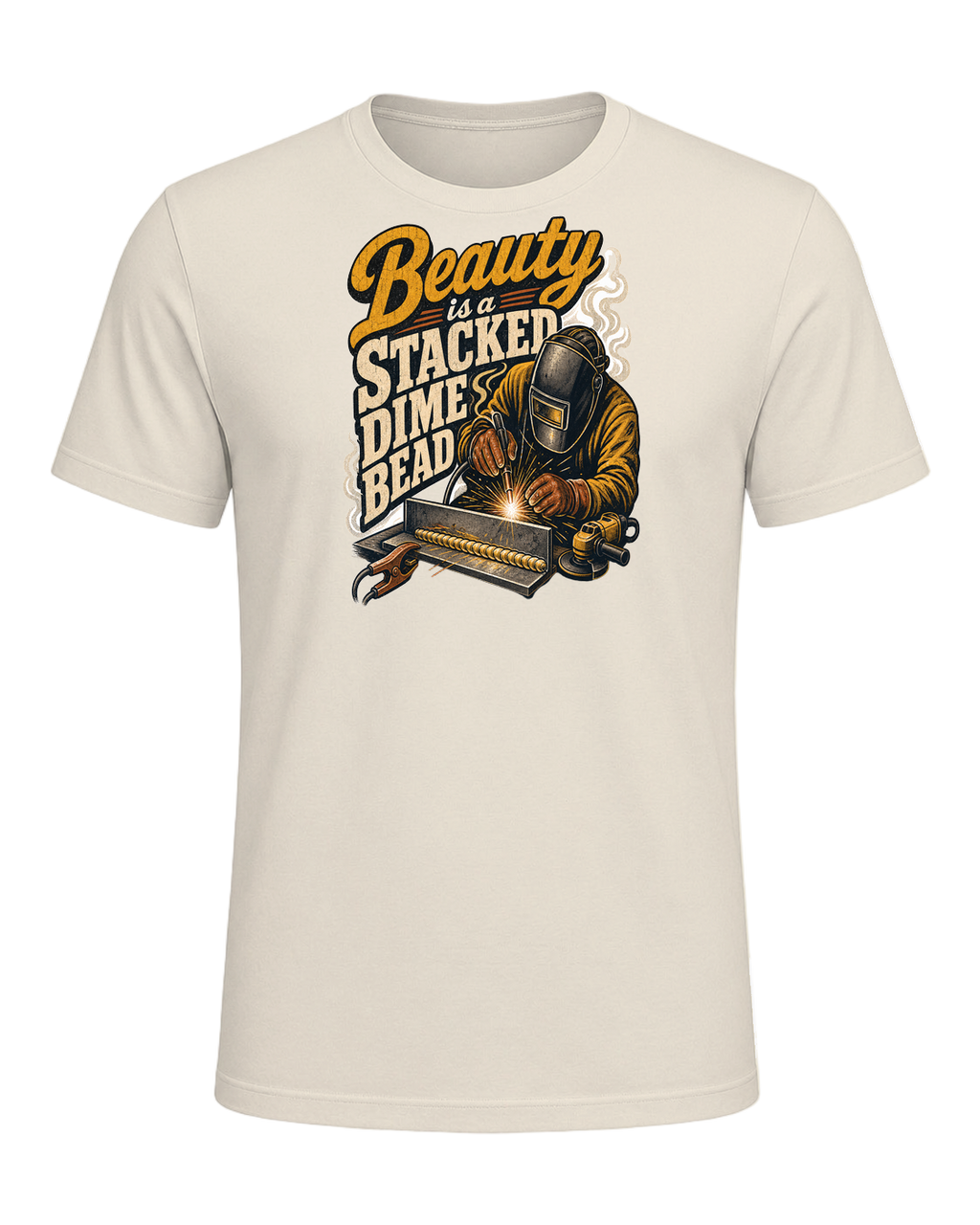Beauty is a stacked dime bead — Heather Prism Natural