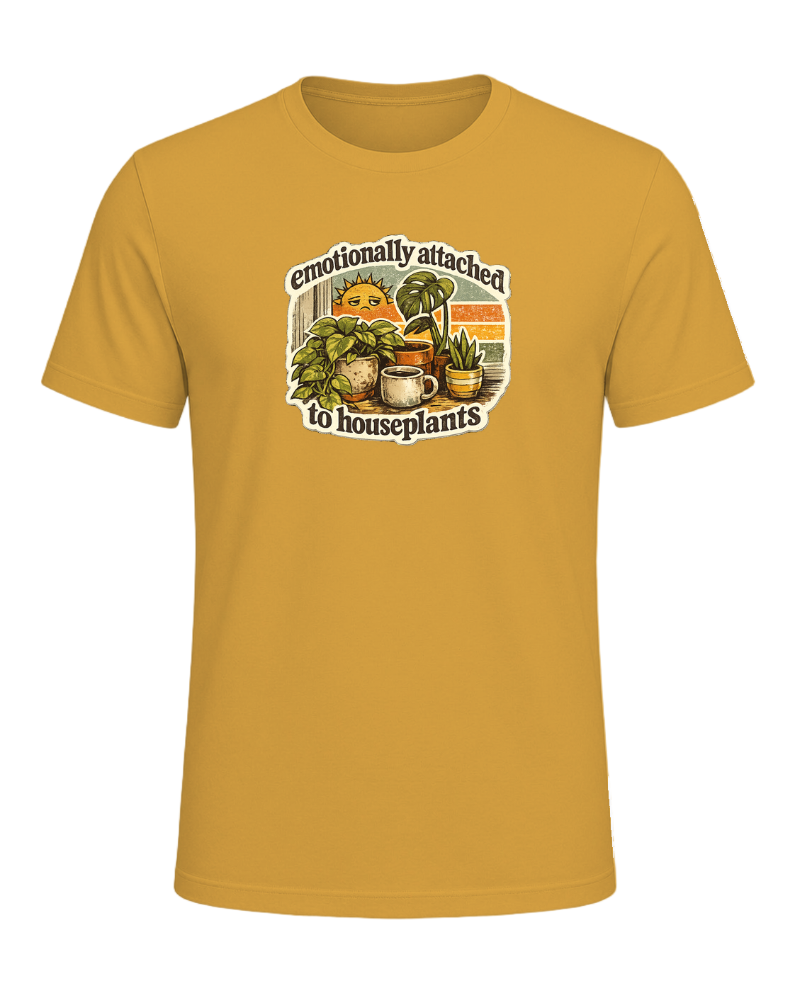 Emotionally Attached To Houseplants Tee — Heather Mustard