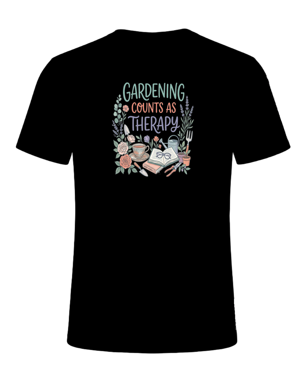 GARDENING COUNTS AS THERAPY — Black