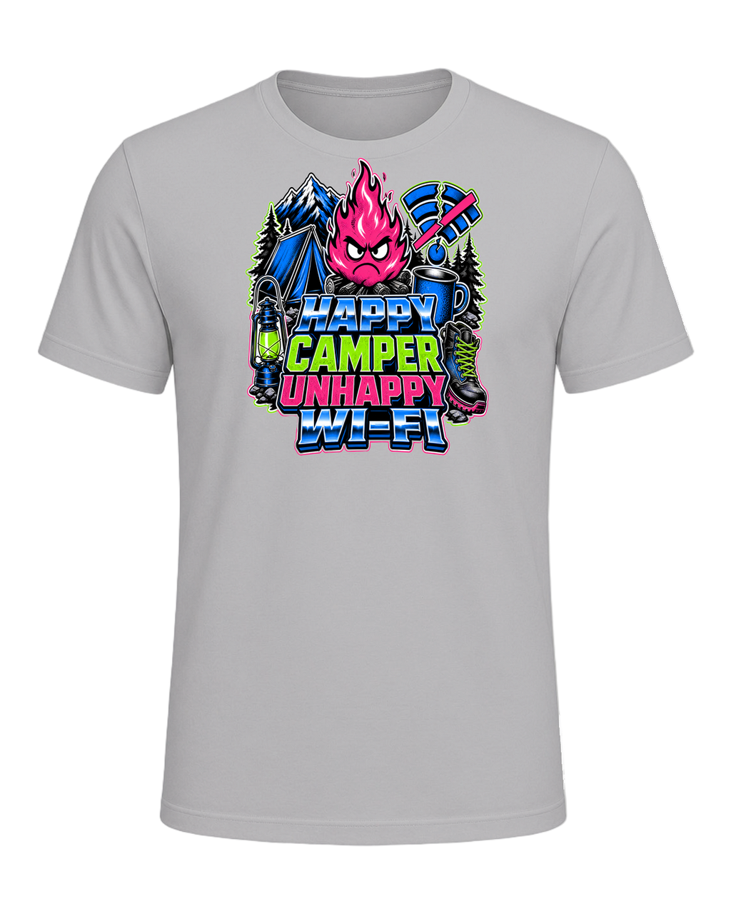 HAPPY CAMPER UNHAPPY WI-FI — Athletic Heather