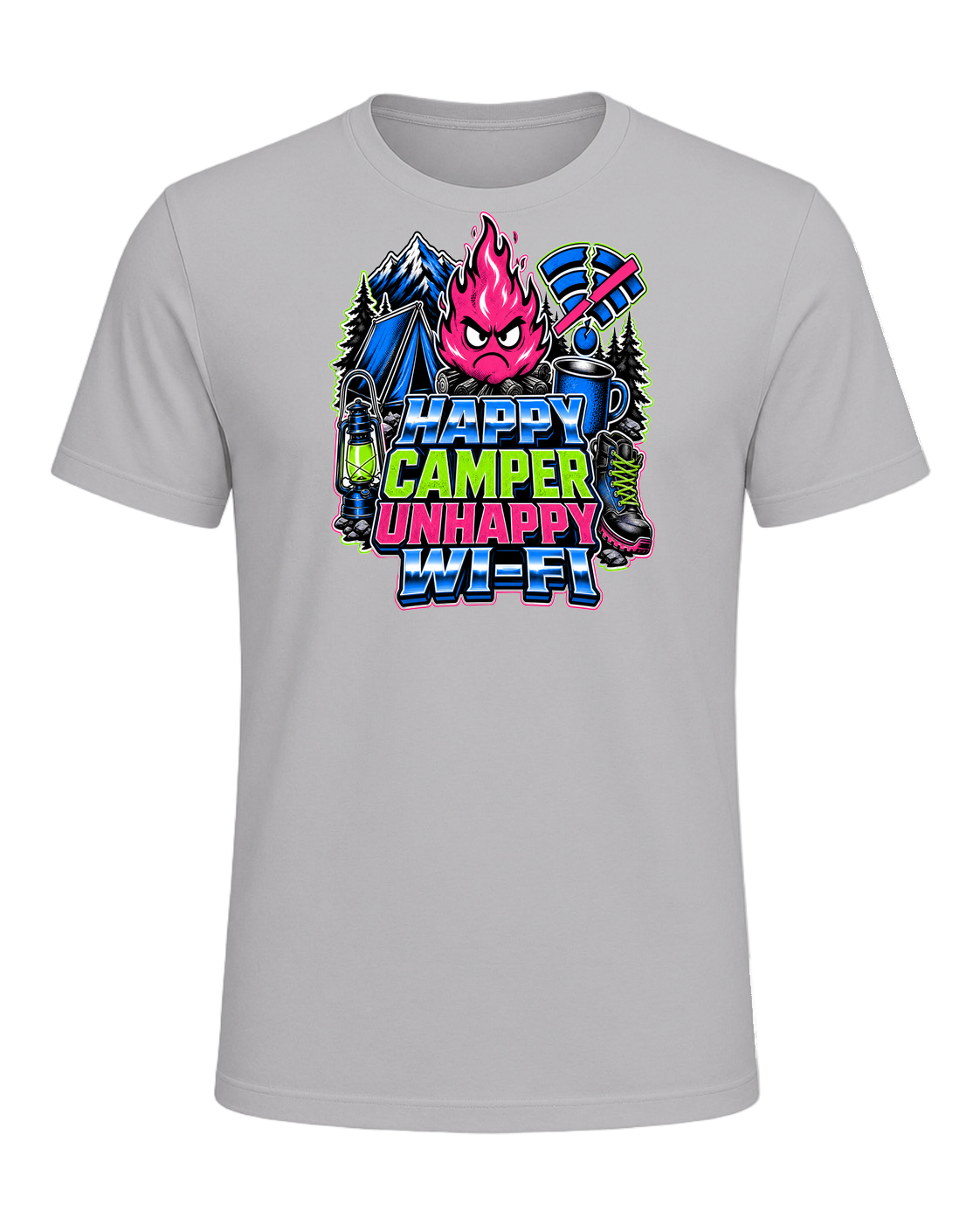 HAPPY CAMPER UNHAPPY WI-FI — Athletic Heather