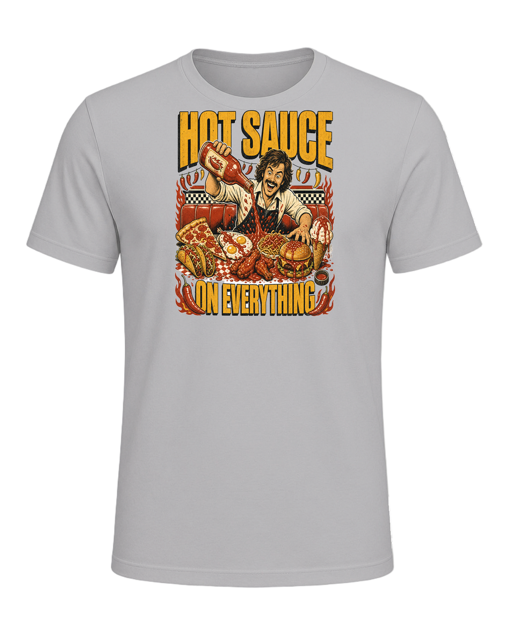 HOT SAUCE ON EVERYTHING — Athletic Heather