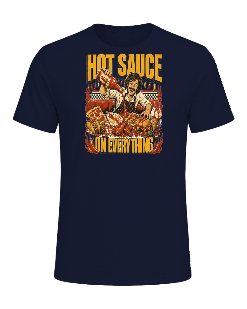 HOT SAUCE ON EVERYTHING — Navy