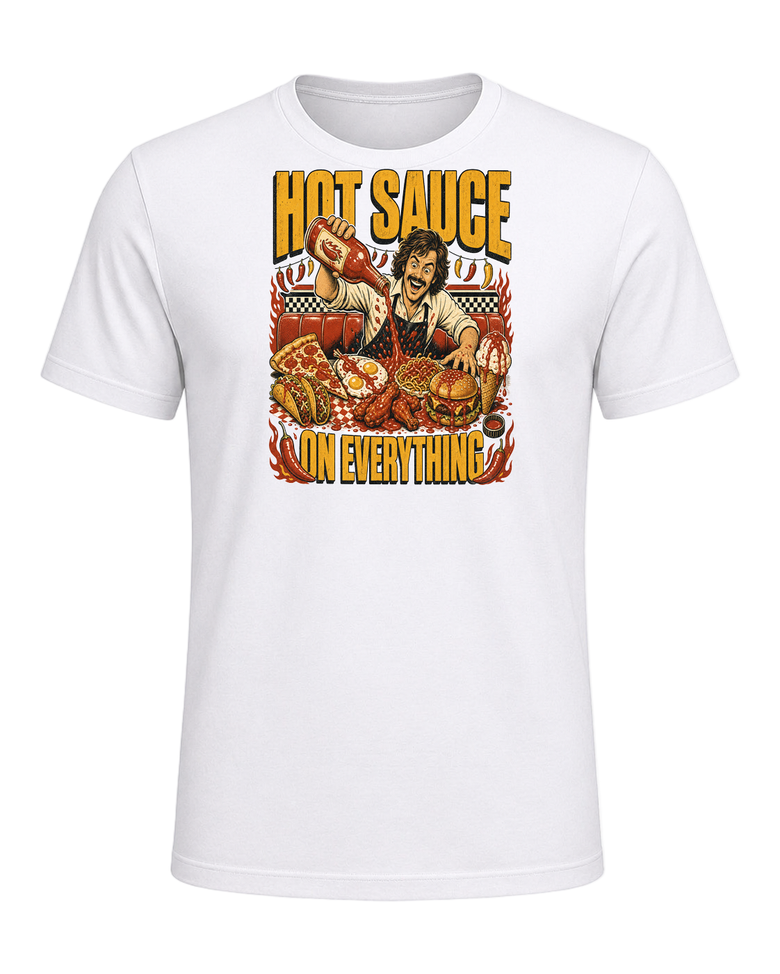 HOT SAUCE ON EVERYTHING — White
