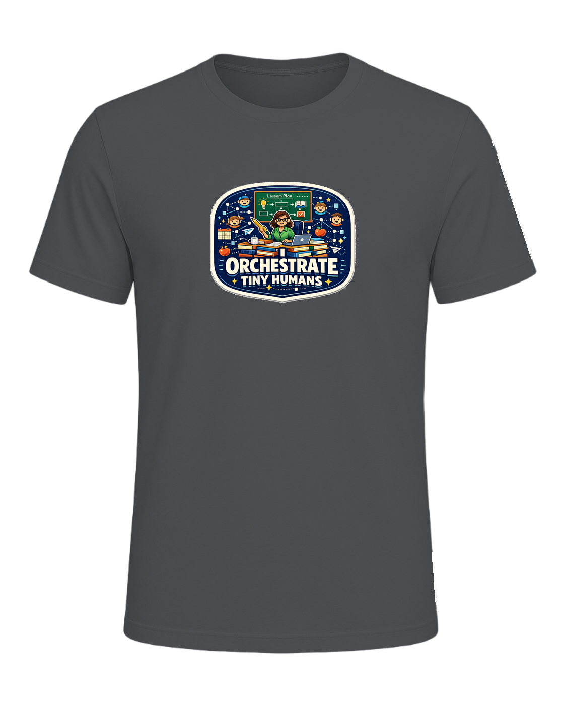I Orchestrate Tiny Humans Tee — Asphalt