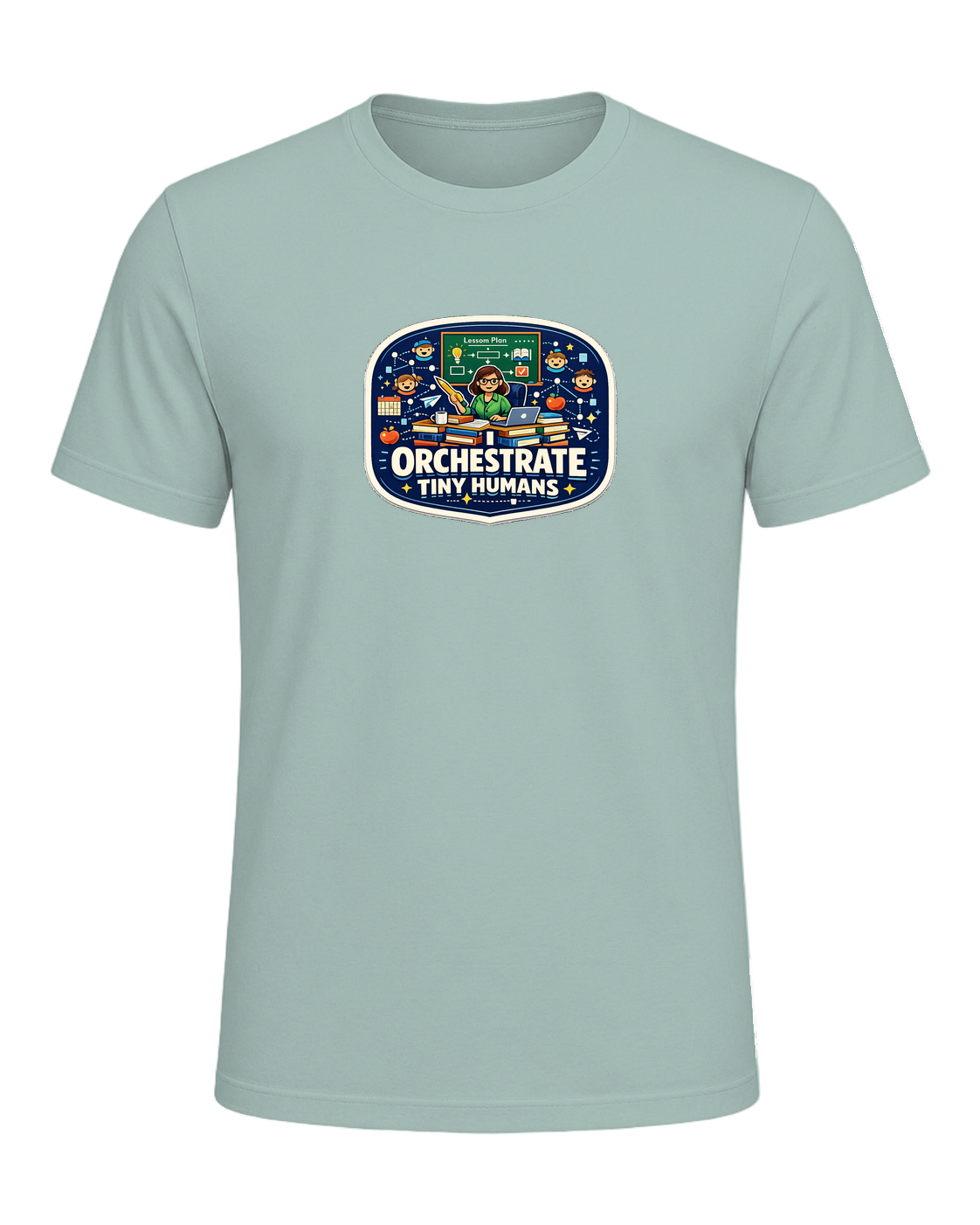I Orchestrate Tiny Humans Tee — Dusty Blue
