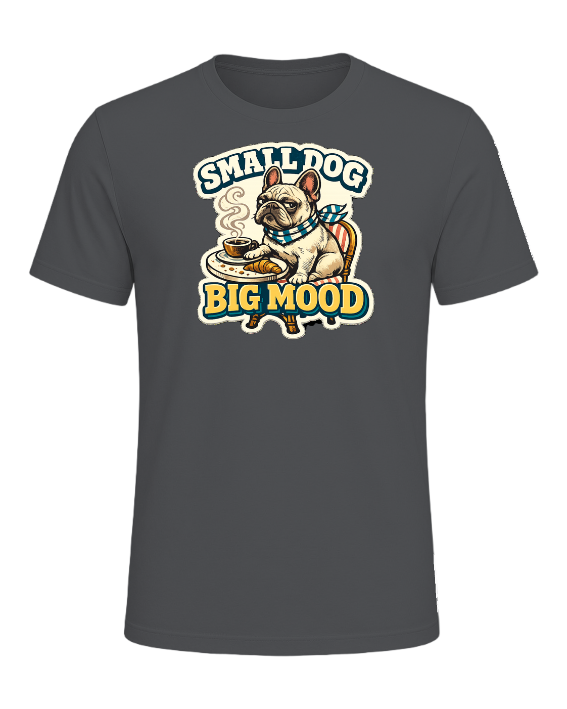 Small Dog Big Mood Tee — Asphalt