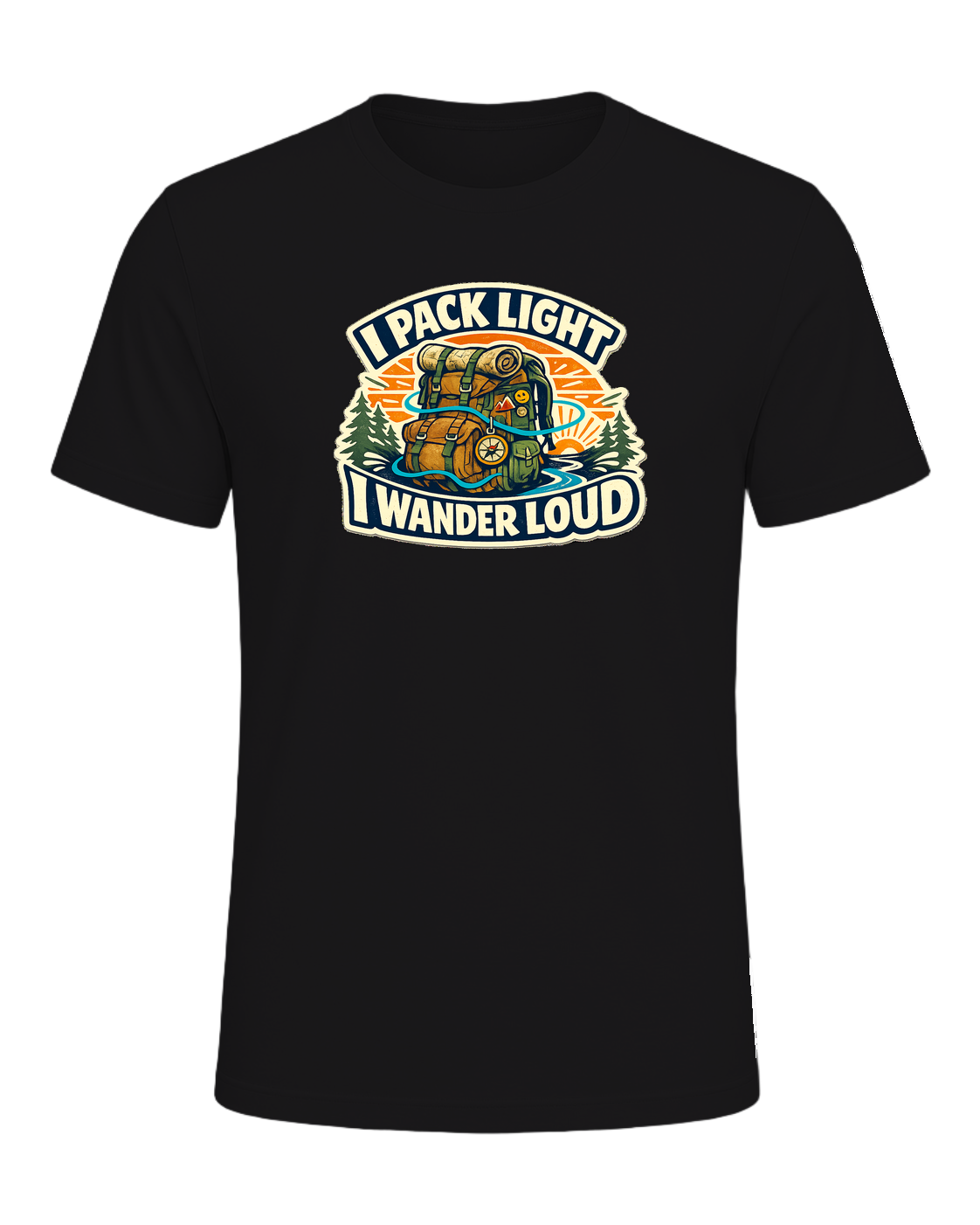 A bold travel wanderer tee for one-bag people who turn every trip into a story. — Dark Grey Heather