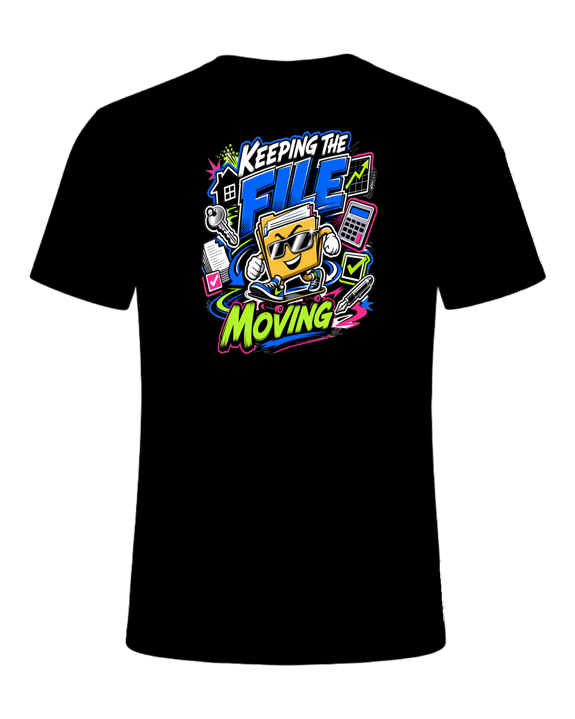 KEEPING THE FILE MOVING — Black