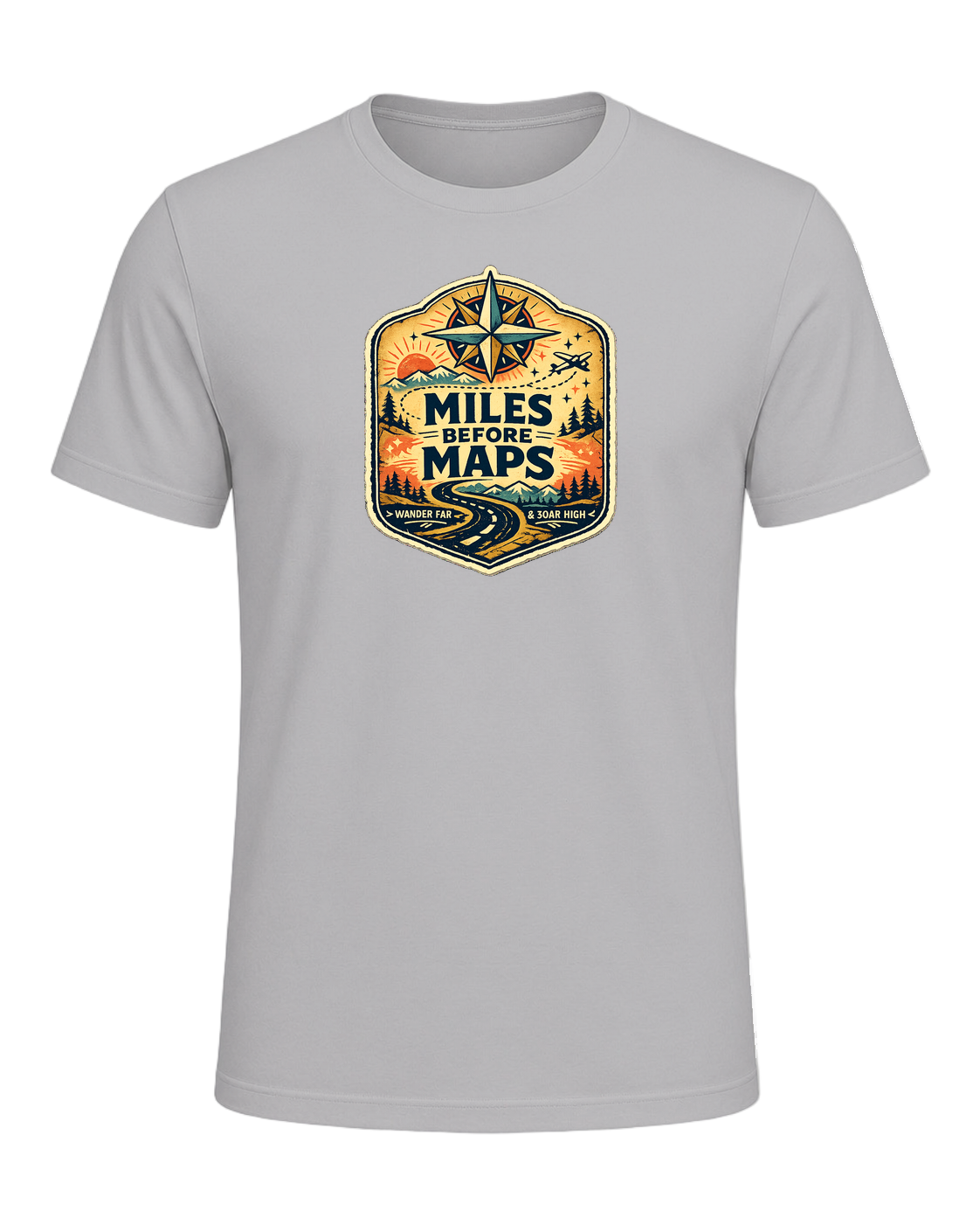 Miles Before Maps Tee — Athletic Heather