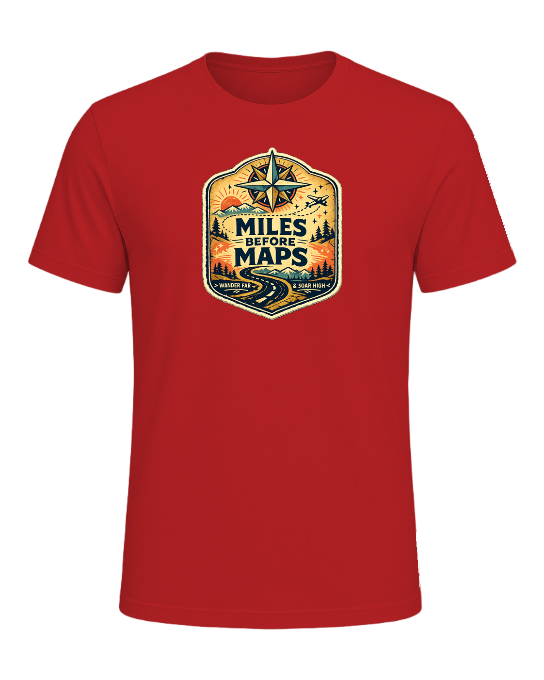 Miles Before Maps Tee — Red