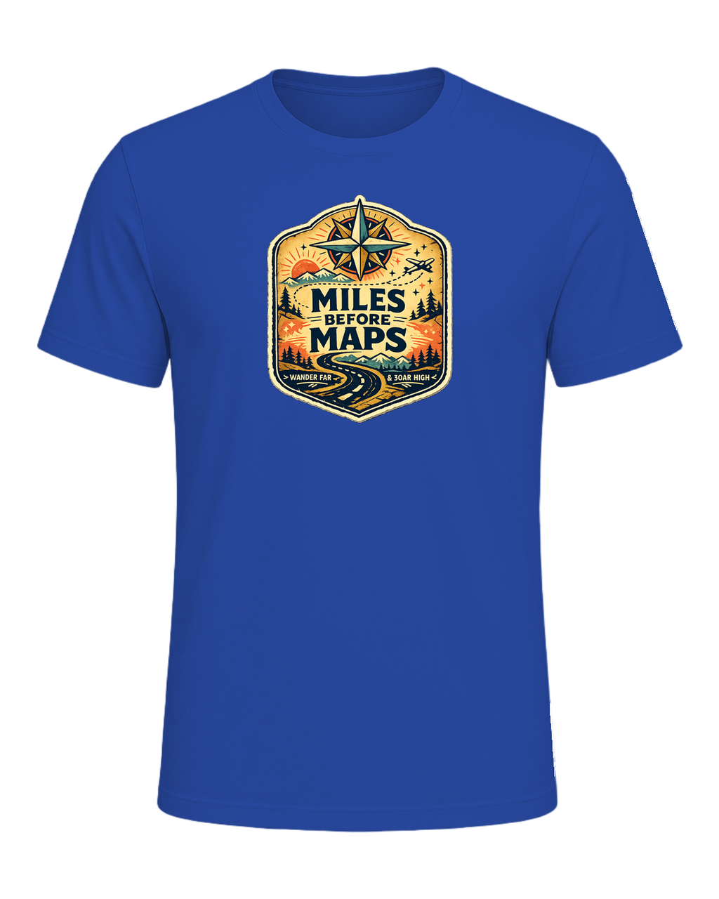 Miles Before Maps Tee — True Royal