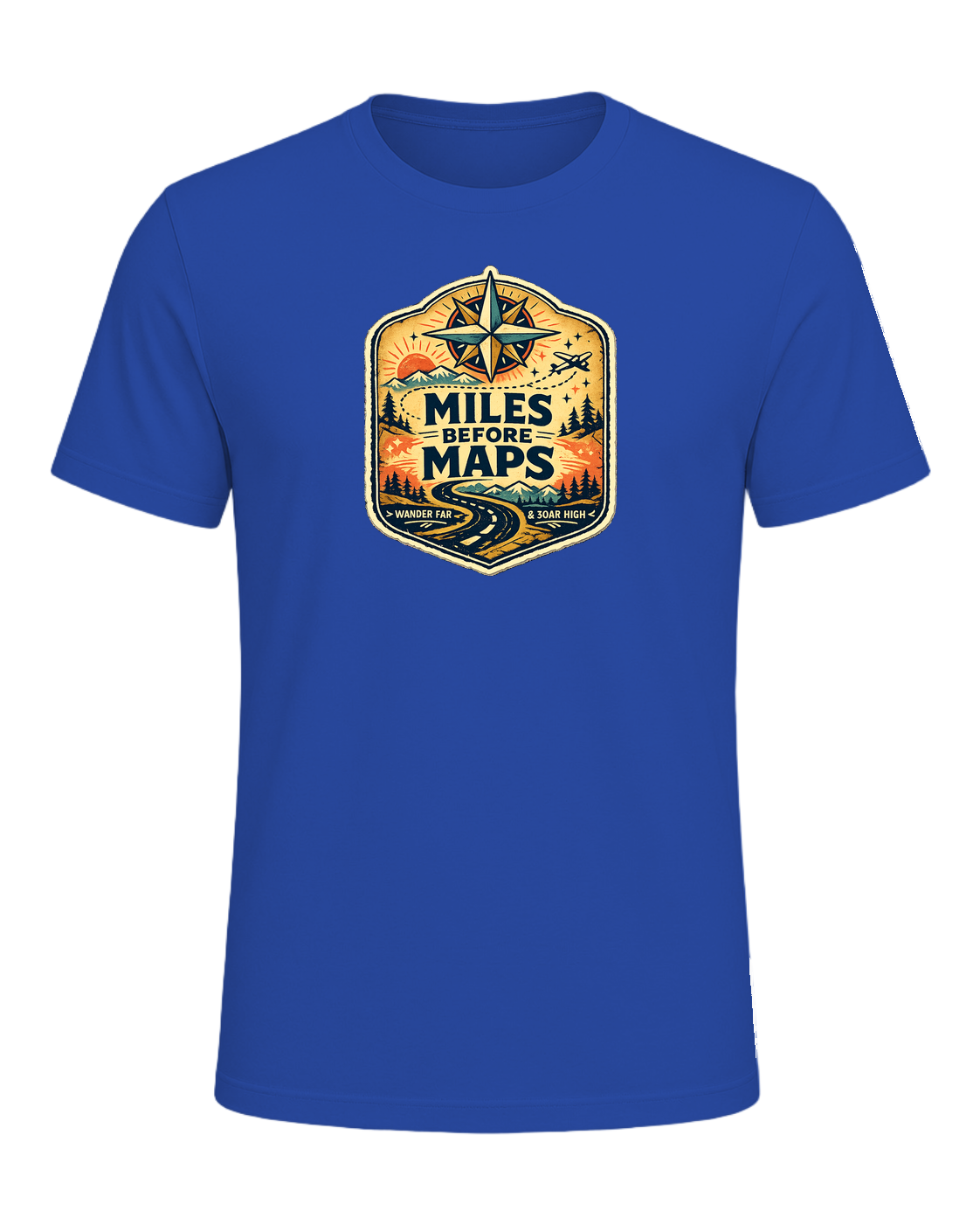 Miles Before Maps Tee — True Royal