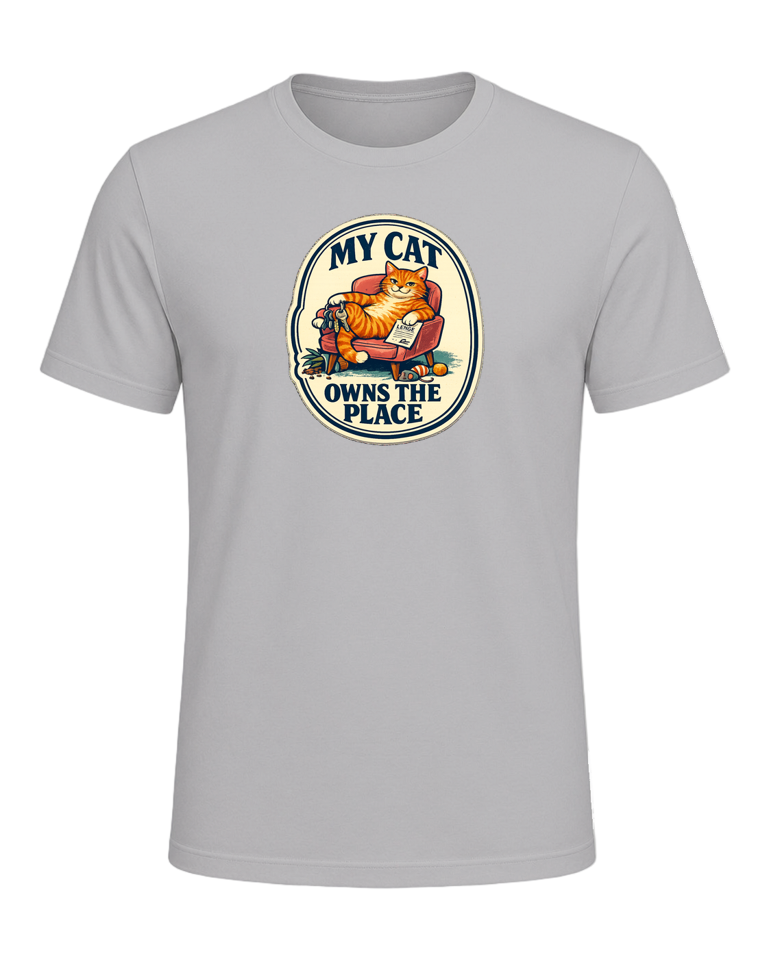 My Cat Owns The Place Tee — Athletic Heather