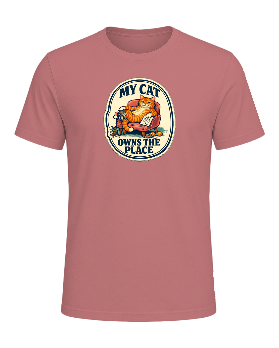 My Cat Owns The Place Tee — Mauve