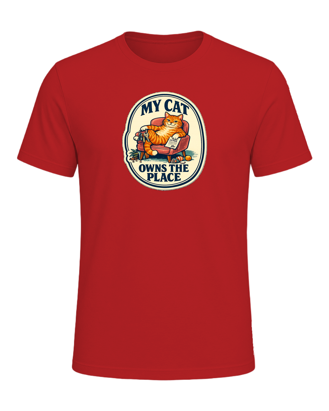 My Cat Owns The Place Tee — Red