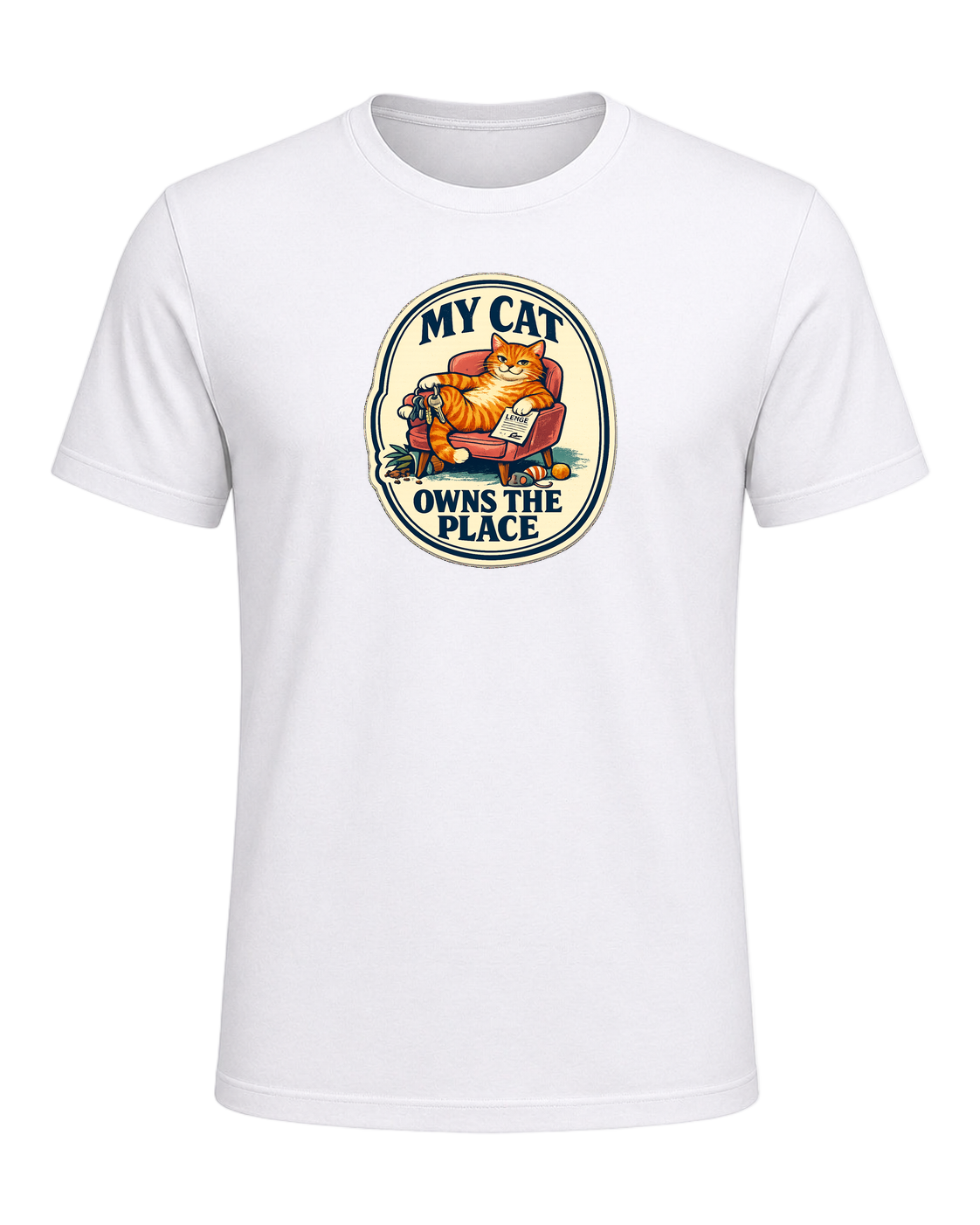 My Cat Owns The Place Tee — White
