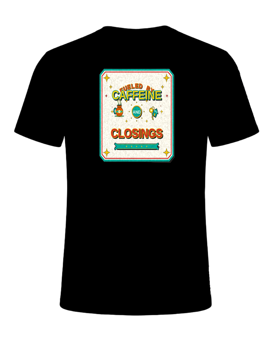 FUELED BY CAFFEINE AND CLOSINGS — Black