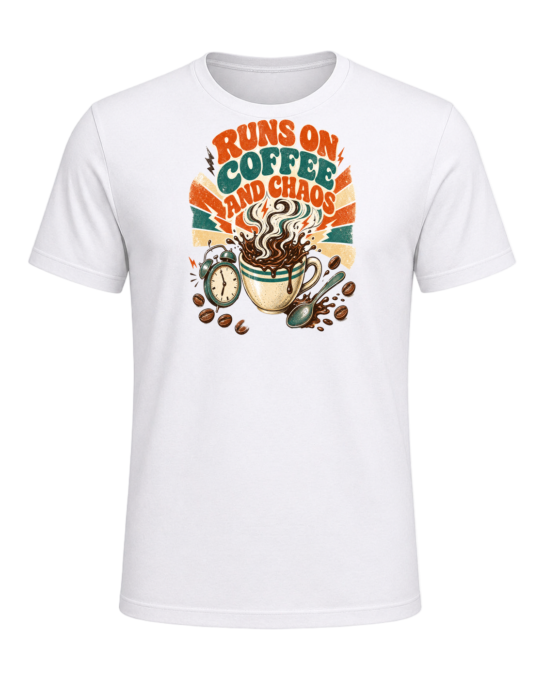 RUNS ON COFFEE AND CHAOS — White
